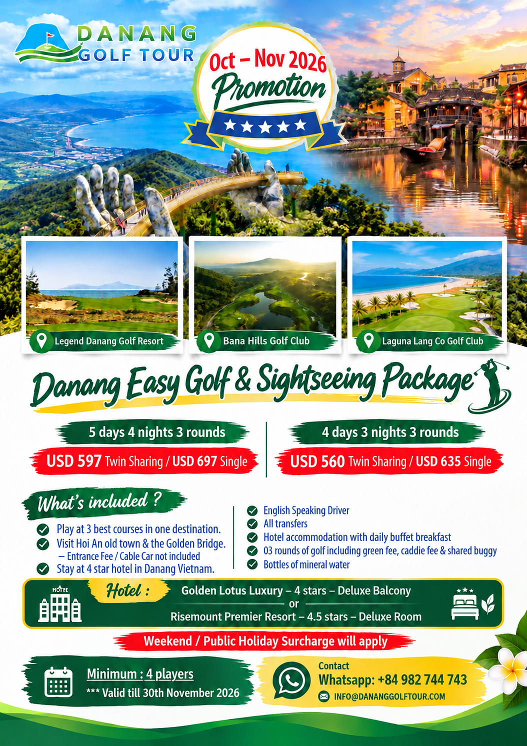 Danang Golf Promotion Oct - Nov 2026